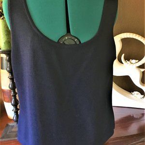 St. John Basic Navy Blue Tank Sweater L New w/Tag